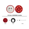 9 LED 2" Round Reflector Light Kit (Clearance/Marker) - Red LED/Red Lens