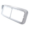 Chrome Plastic Rectangular Dual 4" X 6" Headlight Bezel With Visor