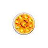 9 LED 2.5" Round Pure Reflector Light (Clearance/Marker) - Amber LED/Clear Lens