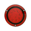10 LED 4" Round Reflex Flange Mount Light (Stop, Turn & Tail) - Red LED/Red Lens (Bulk)