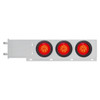 3-3/4" Bolt Pattern SS Spring Loaded Bar With 6X 4" 16 LED Turbine Lights - Red LED/Red Lens (Pair)