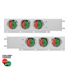 3-3/4" Bolt Pattern SS Spring Loaded Light Bar With 6X Double Fury 19 LED Lights & Visors-Red & Green(Pair)