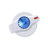 Chrome Plastic A/C Control Knob With Crystal - Blue Crystal