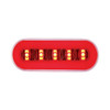 Stainless Top Mud Flap Bracket With 3X 22 LED 6" Oval GloLight & Grommet - Red LED/Clear Lens (Each)
