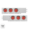 2" Bolt Pattern SS Spring Loaded Light Bar With 6X Double Fury 19 LED Lights & Visors-Red & Amber LED (Pair)