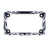 Motorcycle License Plate Frame - Chrome Flame/Black Frame