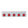 Stainless Top Mud Flap Bracket With 5X 6 LED 2" GloLight & Visors - Red LED/Red Lens (Each)