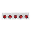 Stainless Top Mud Flap Bracket With 5X 6 LED 2" GloLight & Grommets - Red LED/Red Lens (Each)