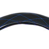 18" Crystal Stitched Leather Steering Wheel Cover - Blue Stitching