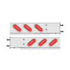 3-3/4" Bolt Pattern SS Spring Loaded Bar With 6X 22 Red LED 6" Oval GloLight & Visor -Red Lens (Pair)