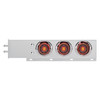 2" Bolt Pattern SS Spring Loaded Bar With 6X 4" 13 LED Abyss Lights & Visors - Red LED/Clear Lens (Pair)