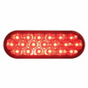 3-3/4" Bolt Pattern SS Spring Loaded Bar With 6" Oval 19 LED Lights -Red LED & Lens (Pair)