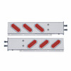 2.5" Bolt Pattern SS Spring Loaded Bar With 6 Oval 12 LED Lights & Bezel -Red LED & Lens (Pair)