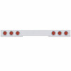 Chrome 1 Piece Rear Light Bar With Six 12 LED 4" Reflector Lights & Bezels - Red LED/Red Lens
