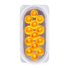 26 LED Dual Function Reflector Double Face Oval Light With SS Bracket - Amber & Red LED/Clear Lens