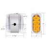 26 LED Dual Function Reflector Double Face Oval Light With SS Bracket - Amber & Red LED/Clear Lens