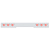 Stainless 1 Piece Rear Light Bar With 6X 36 LED 4" Lights & Visors - Red LED/Clear Lens