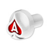 Ace Of Spades Air Valve Knob - Pearl White With Gloss Red Inlay