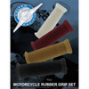 Black Motorcycle Rubber Grip Set - 1" or 1-1/8" (25/28mm) (Pair)