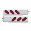 2.5" Bolt Pattern SS Spring Loaded Bar With 6 Oval 10 LED Lights -Red LED & Lens (Pair)