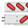 2.5" Bolt Pattern SS Spring Loaded Bar With 6X 22 Red LED 6" Oval GloLight & Grommet -Red Lens (Pair)