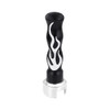 Thread-On Flame Gearshift Knob With Adapter For Eaton Fuller 13/15/18 Speed - Black With Chrome Flame