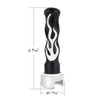 Thread-On Flame Gearshift Knob With Adapter For Eaton Fuller 13/15/18 Speed - Black With Chrome Flame