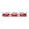 Stainless Top Mud Flap Bracket With 3X 22 LED 6" Oval GloLight & Visors - Red LED/Red Lens (Each)