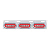 Stainless Top Mud Flap Bracket With 3X 22 LED 6" Oval GloLight & Visors - Red LED/Clear Lens (Each)