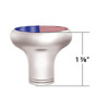 1/2"-13 Thread-On Gearshift Knob With USA Flag Sticker - Chrome