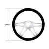 18" Chrome Aluminum "4-Spoke" Style Steering Wheel With Black Leather Rim