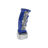 Thread-On Skulls Pistol Grip Gearshift Knob With Chrome 9/10 Speed Adapter - Indigo Blue With Chrome Skulls
