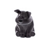 Die-Cast Sitting Pig Hood Ornament - Matte Black