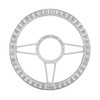 14" Chrome Aluminum 3-Spoke Style 9-Screw Mount Steering Wheel