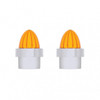 Stainless Bumper Guide Kit With Watermelon Lens Top - Amber Lens (Pair)