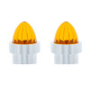 Watermelon Lens Bumper Guide Top With Chrome Base - Amber (2-Pack)