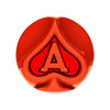 Ace Of Spades Air Valve Knob - Cadmium Orange With Gloss Red Inlay