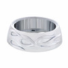 Chrome Flame Horn Button Bezel
