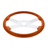 18" Candy Color 4 Spoke Steering Wheel - Cadmium Orange