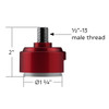 1/2"-13 Thread-On Shift Knob Mounting Adapter For Eaton Fuller Style 13/15/18 Shifter - Candy Red (Bulk)