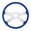 18" Color 4 Spoke Steering Wheel - Electric Blue