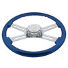 18" Color 4 Spoke Steering Wheel - Electric Blue
