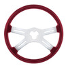 18" Candy Color 4 Spoke Steering Wheel - Candy Red
