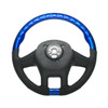 18" YourGrip Leather & Wood Candy Color Steering Wheel For 2012-2021 PB 579&2013-2021 KW T680-Indigo Blue