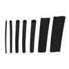 Assorted 1/16",1/8",3/16",1/4",3/8",1/2" Black Heat Shrink Tubing, 4" Long (7-Pack)