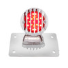 Motorcycle LED "Bobber" Style Horizontal Tail Light With Chrome Grille Bezel-Red Lens