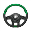 18" YourGrip Leather & Wood Candy Color Steering Wheel For 2012-2021 PB 579&2013-2021 KW T680-Emerald Green