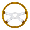18" Candy Color 4 Spoke Steering Wheel - Electric Yellow