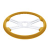 18" Candy Color 4 Spoke Steering Wheel - Electric Yellow