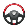 18" YourGrip Leather & Wood Candy Color Steering Wheel For 2012-2021 PB 579&2013-2021 KW T680-Candy Red